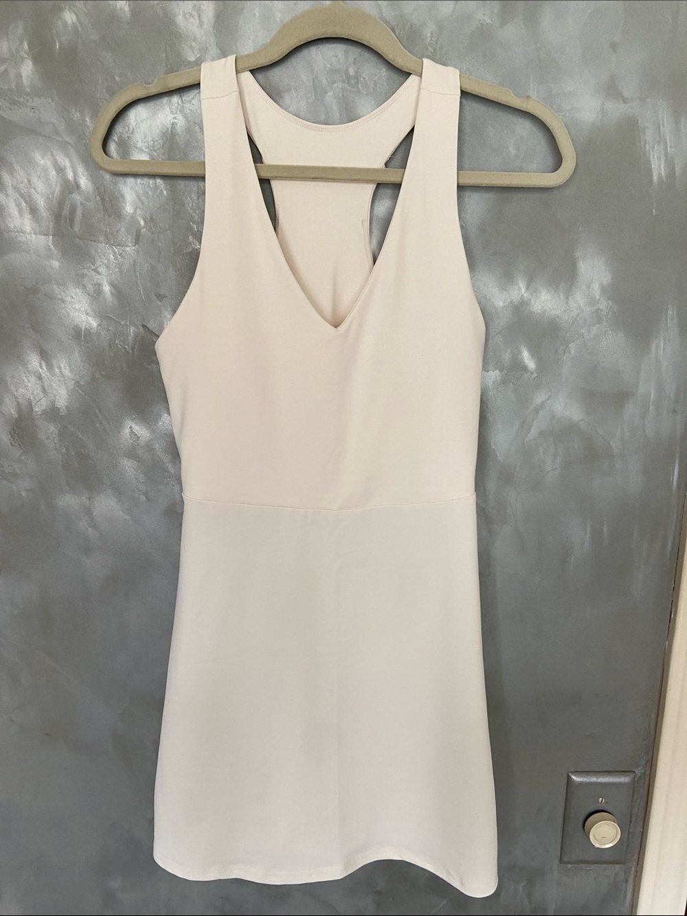 Fabletics Cream Racerback V-Neck Mini Dress